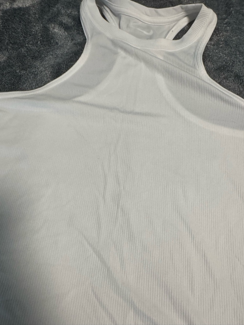 Nike White Ribbed Racerback Tank - Women - Picture 4 of 5